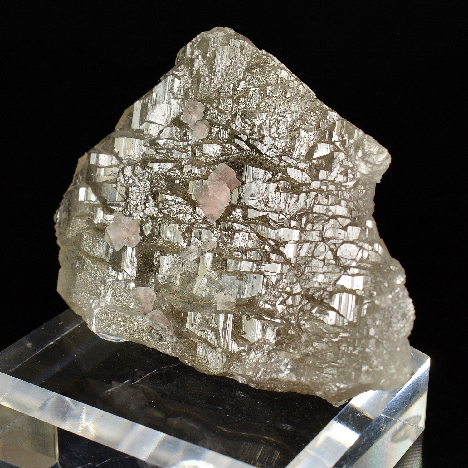Pink Fluorite on Quartz - Aiguille du Moine, Haute-Savoie, France Pink Fluorite on Quartz - Aiguille du Moine, Haute-Savoie, France