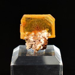 Wulfénite et hydrozincite - Mine Erupcion, Los Lamentos, Mexique