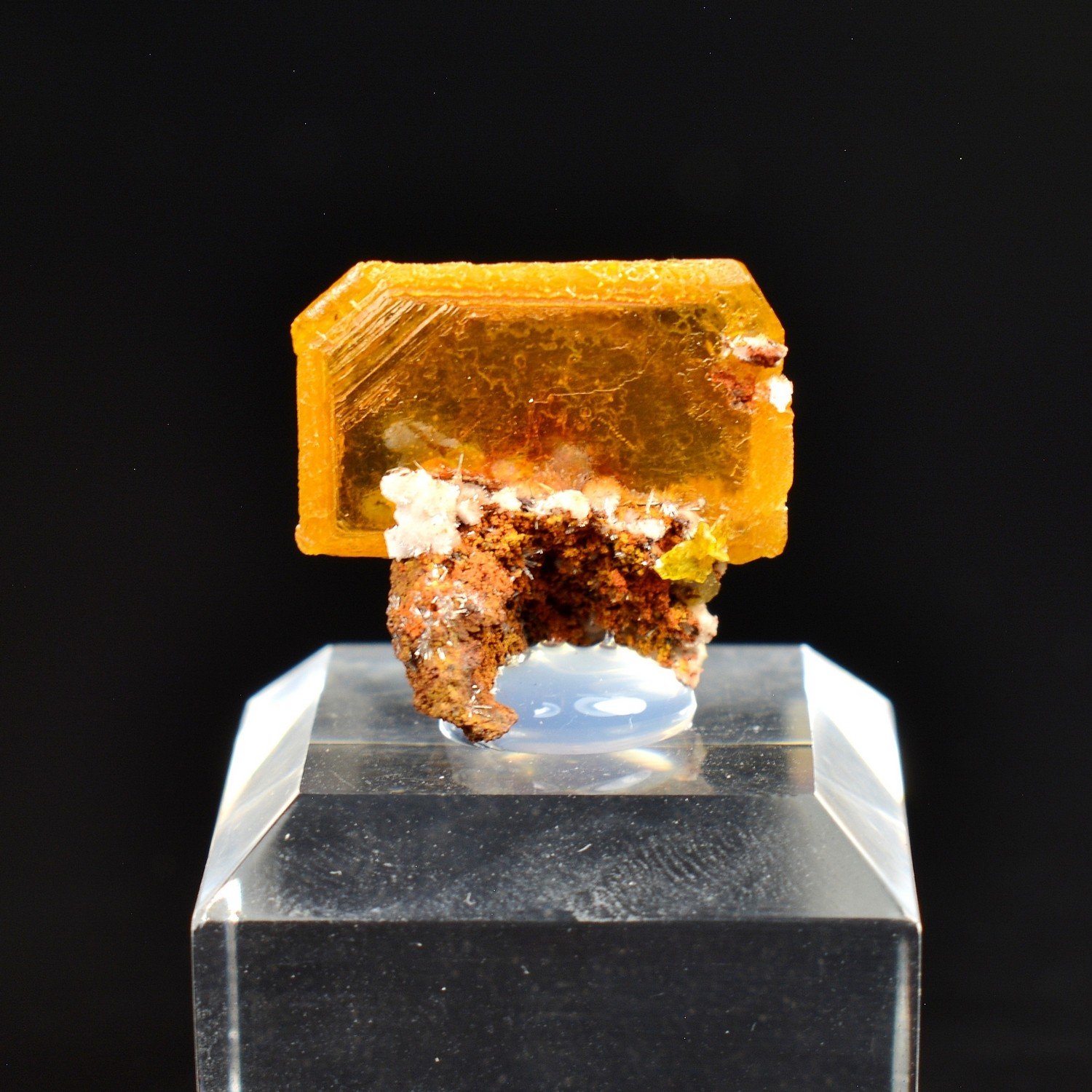 Wulfenite and Hydrozincite - Erupcion Mine, Los Lamentos, Mexico