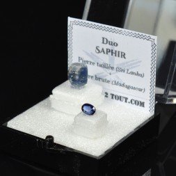 SAPHIR - DUO pierre taillée et pierre cristallisée