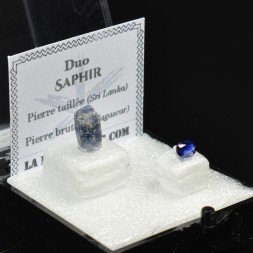 SAPHIR - DUO pierre taillée et pierre cristallisée