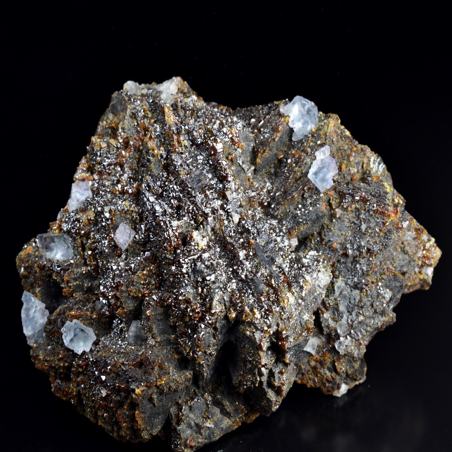Sphalerite and fluorite - Elmwood Mine, Tennessee, United States