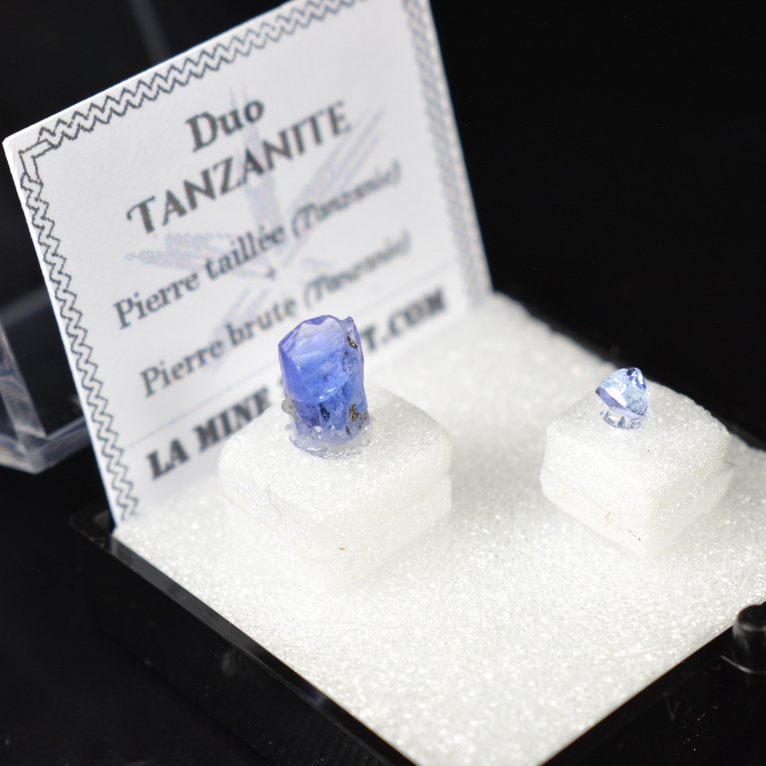 TANZANITE – DUO cristal naturel et gemme taillée