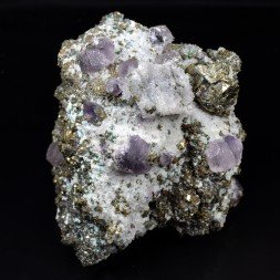 Fluorine et pyrite – Mine Huanzala, Ancash, Pérou
