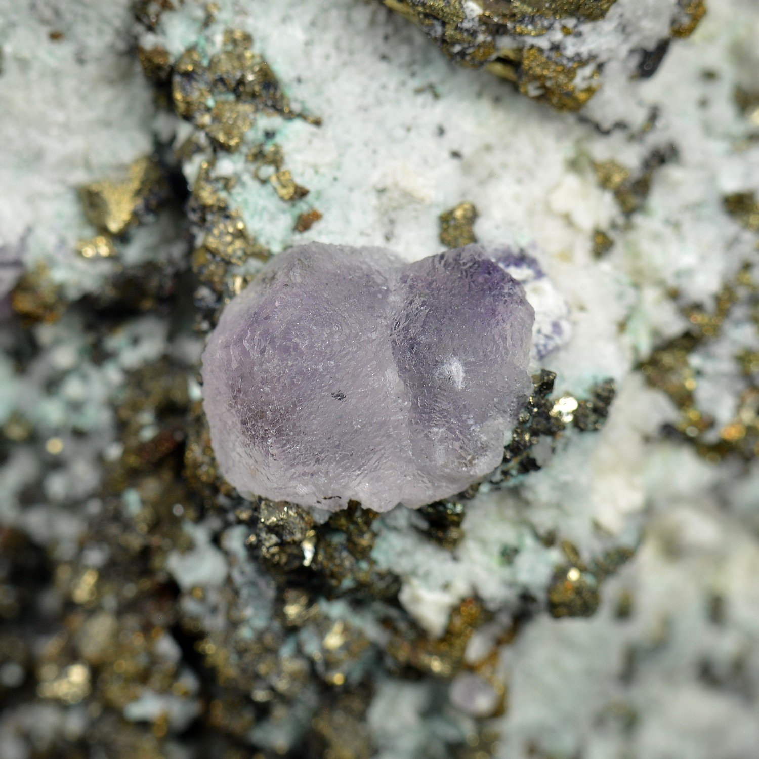 Fluorine et pyrite – Mine Huanzala, Ancash, Pérou