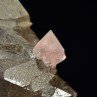 Pink Fluorite on Quartz - Aiguille du Moine, Haute-Savoie, France