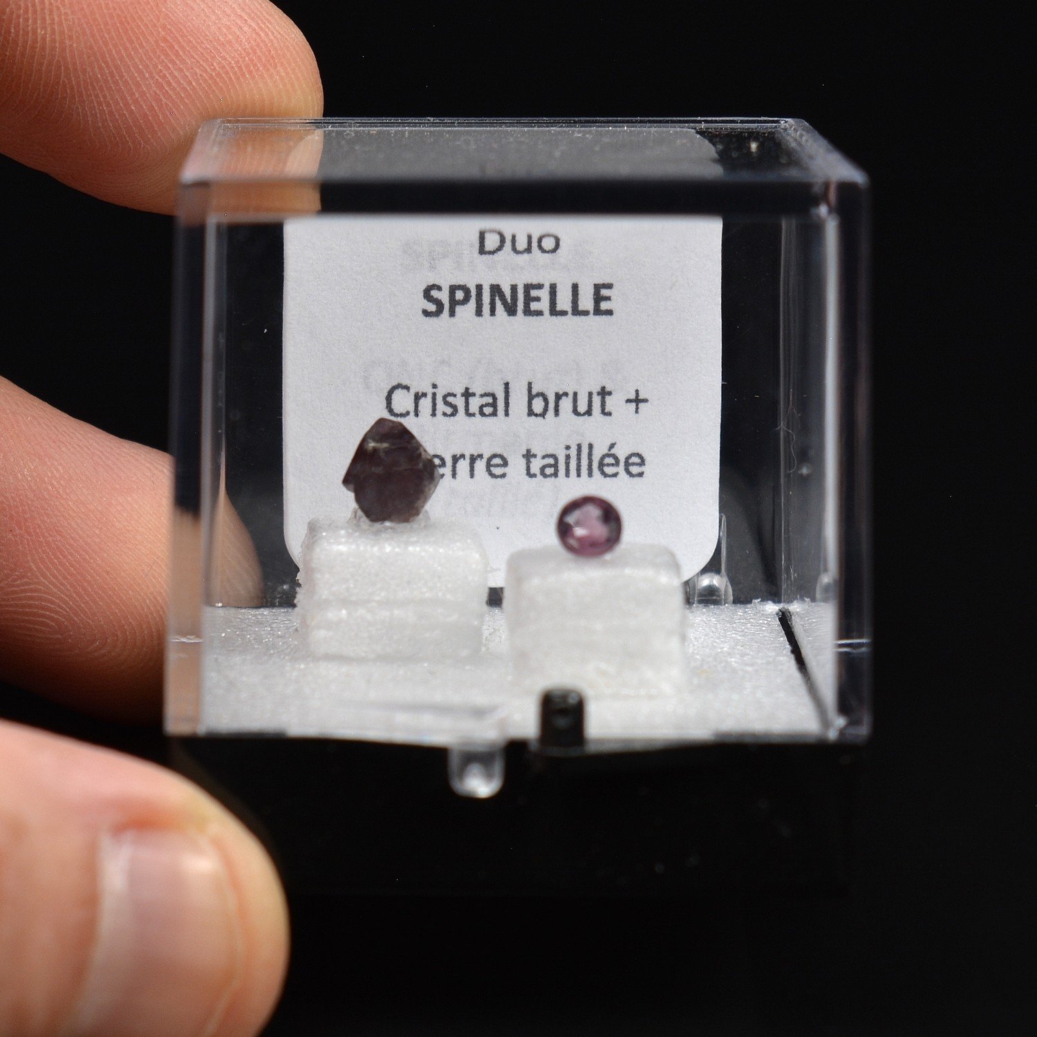 RED SPINEL – DUO natural crystal and cut gemstone