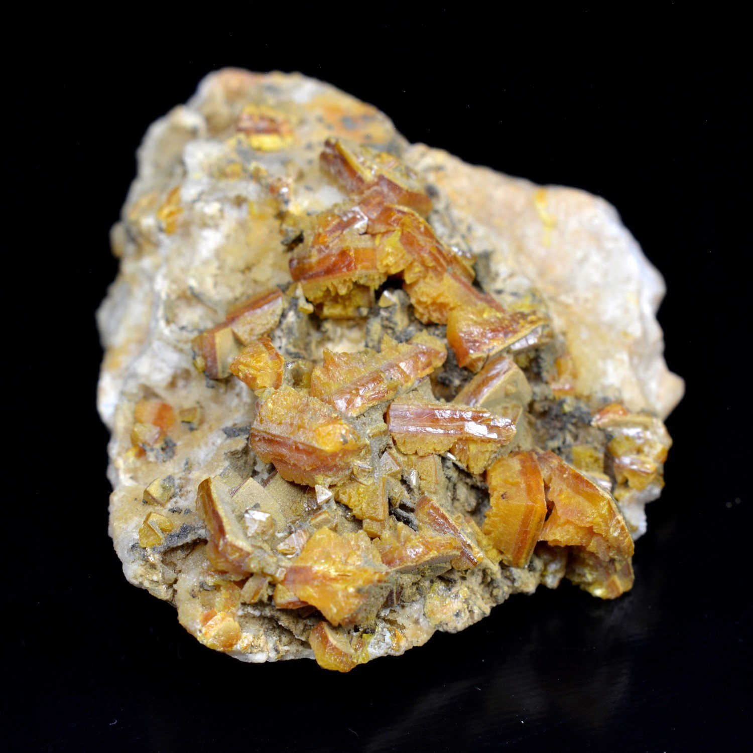 Wulfénite - Mine Helena, Crna, Mezica, Slovénie