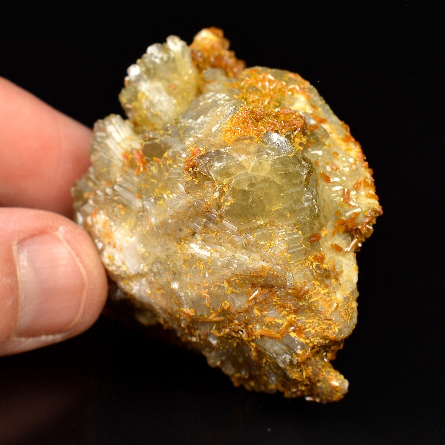 Pyromorphite on Barite – Les Farges, Ussel, Corrèze, France Pyromorphite on Barite – Les Farges, Ussel, Corrèze, France