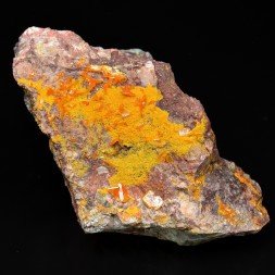 Wulfénite, mimétite, chrysocolle – Mine Rawley, Arizona, États-Unis
