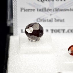 Grenat – DUO cristal naturel et gemme taillée
