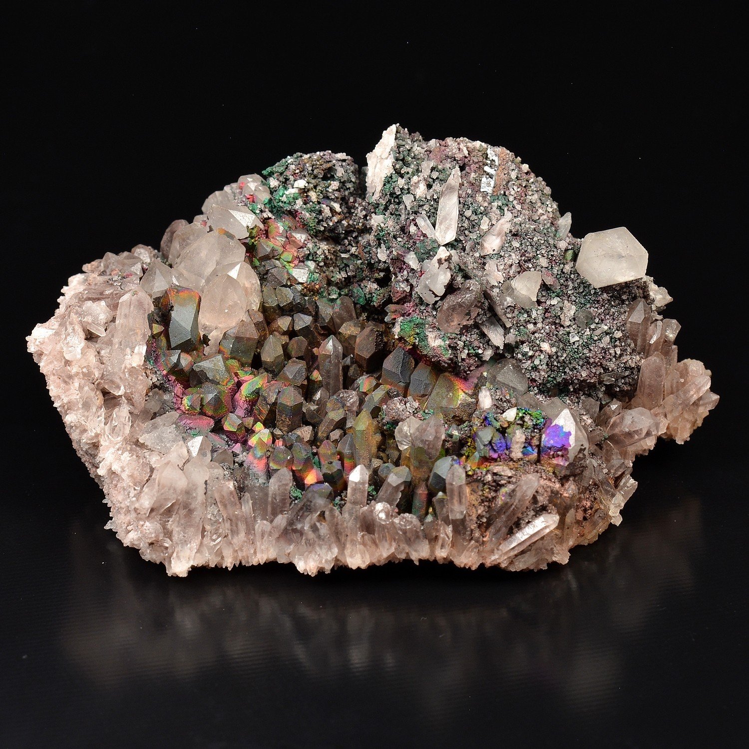 Iridescent goethite (turgite) on quartz - Itremo Massif, Madagascar Iridescent goethite (turgite) on quartz - Itremo Massif, Madagascar