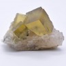 Fluorite jaune sur quartz - Marsanges, Langeac, Haute-Loire, France