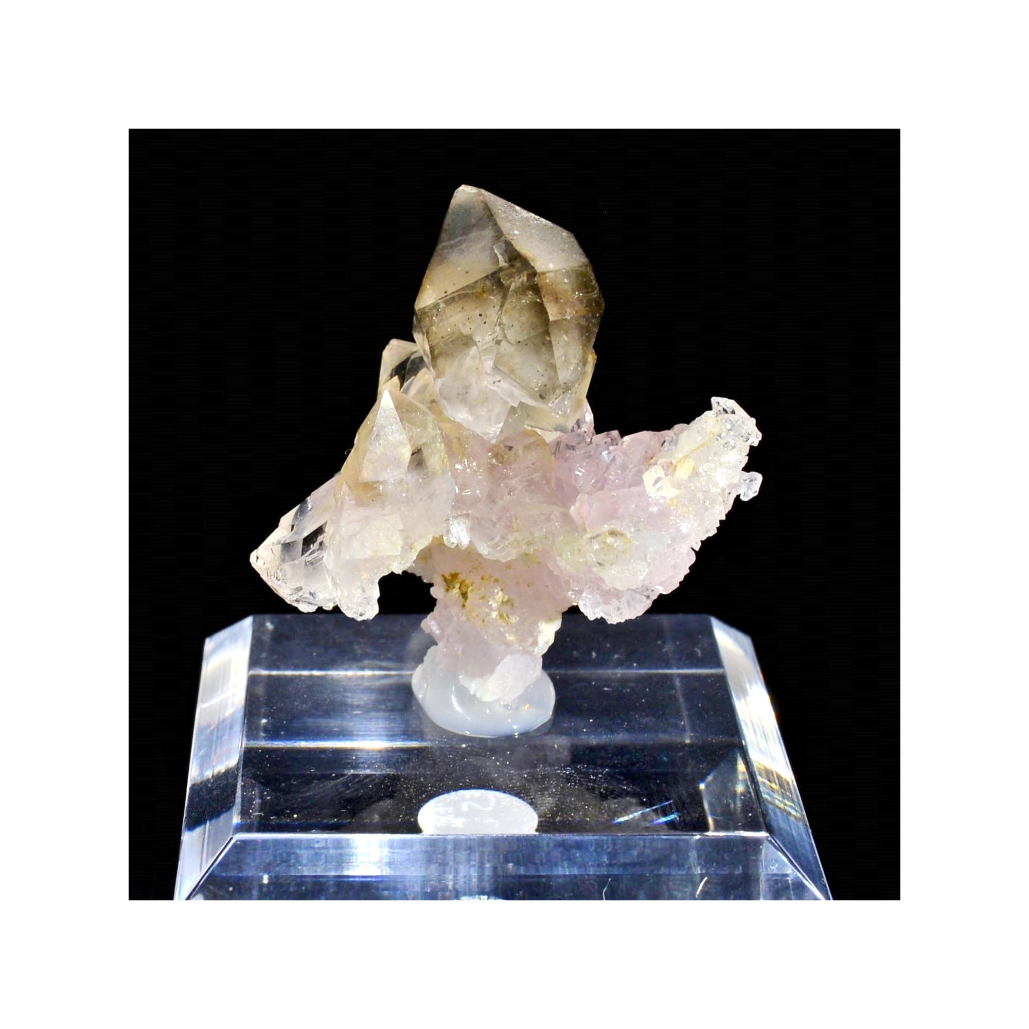 Quartz fumé et quartz rose - Coronel Murta, Minas Gerais, Brésil