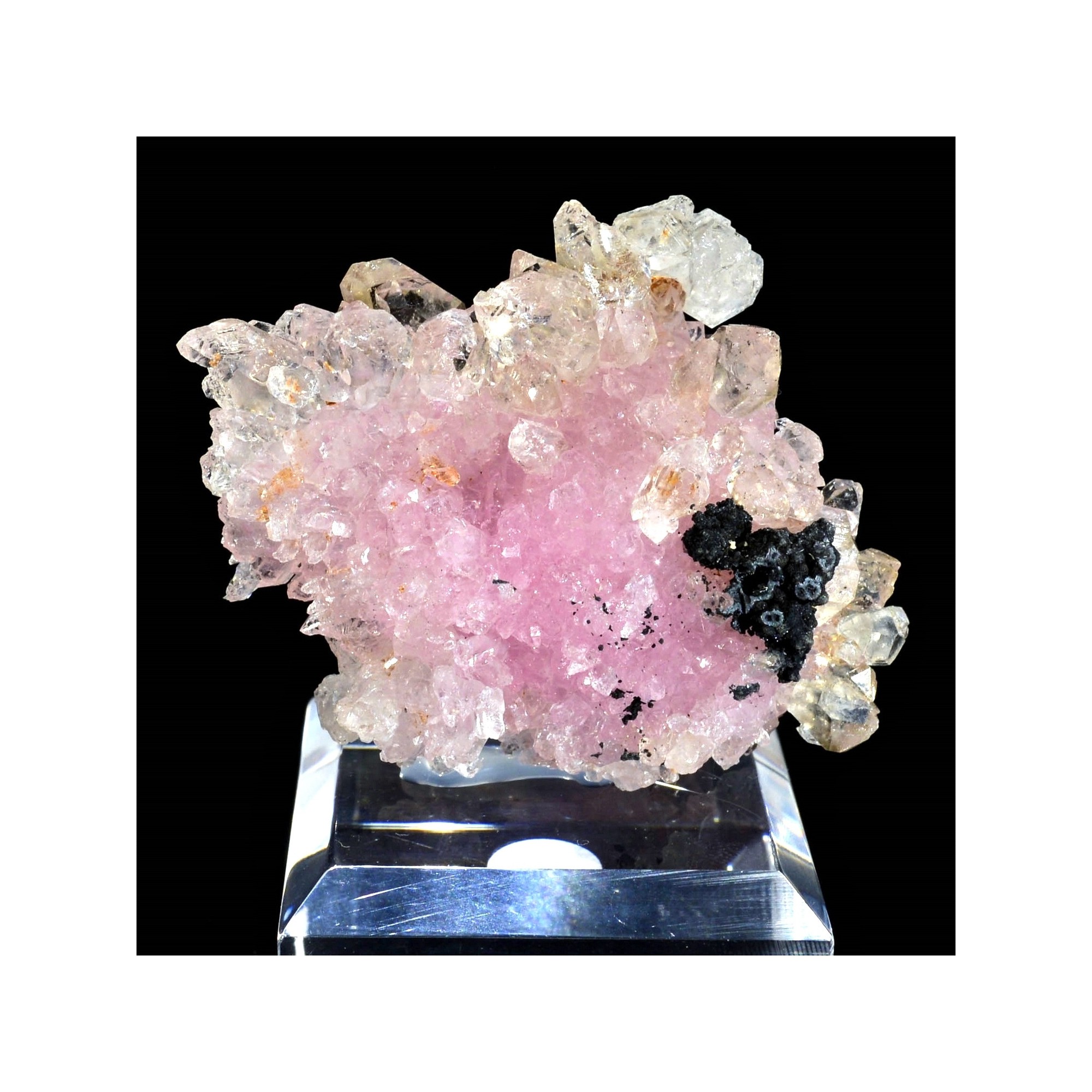 Quartz rose cristallisée t quartz fumé - Coronel Murta, Minas Gerais, Brésil