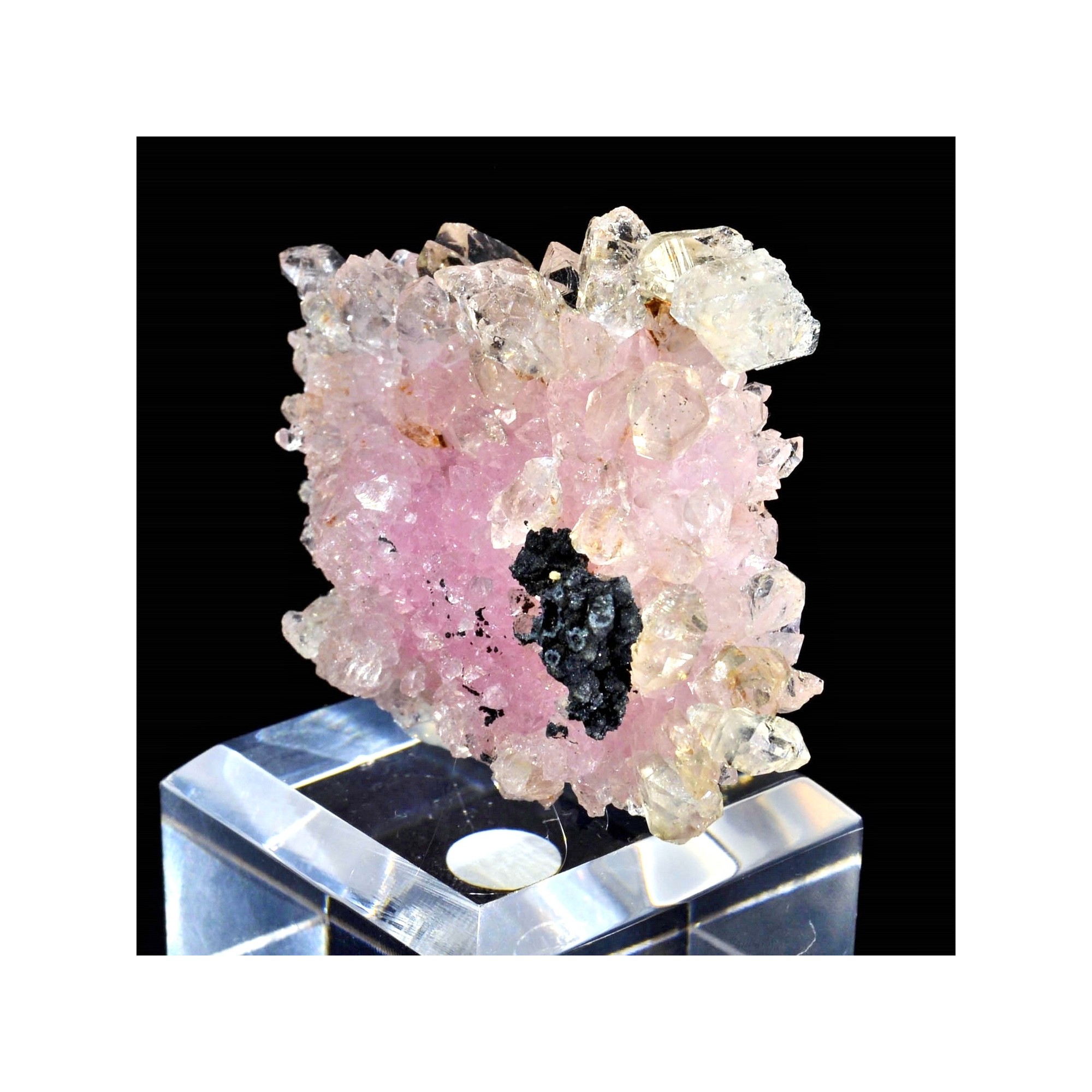 Pink quartz cristallized and smoky quartz - Coronel Murta, Minas Gerais, Brazil
