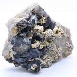 Morion quartz and chalcedony - Ploemeur, Morbihan, France