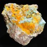 Wulfénite, mimétite et chrysocolle - Mine Rawley, Arizona, Etats-Unis