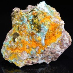 Wulfenite, mimetite and chrysocolla - Rawley mine, Arizona, USA