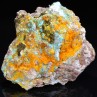 Wulfénite, mimétite et chrysocolle - Mine Rawley, Arizona, Etats-Unis