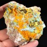 Wulfénite, mimétite et chrysocolle - Mine Rawley, Arizona, Etats-Unis