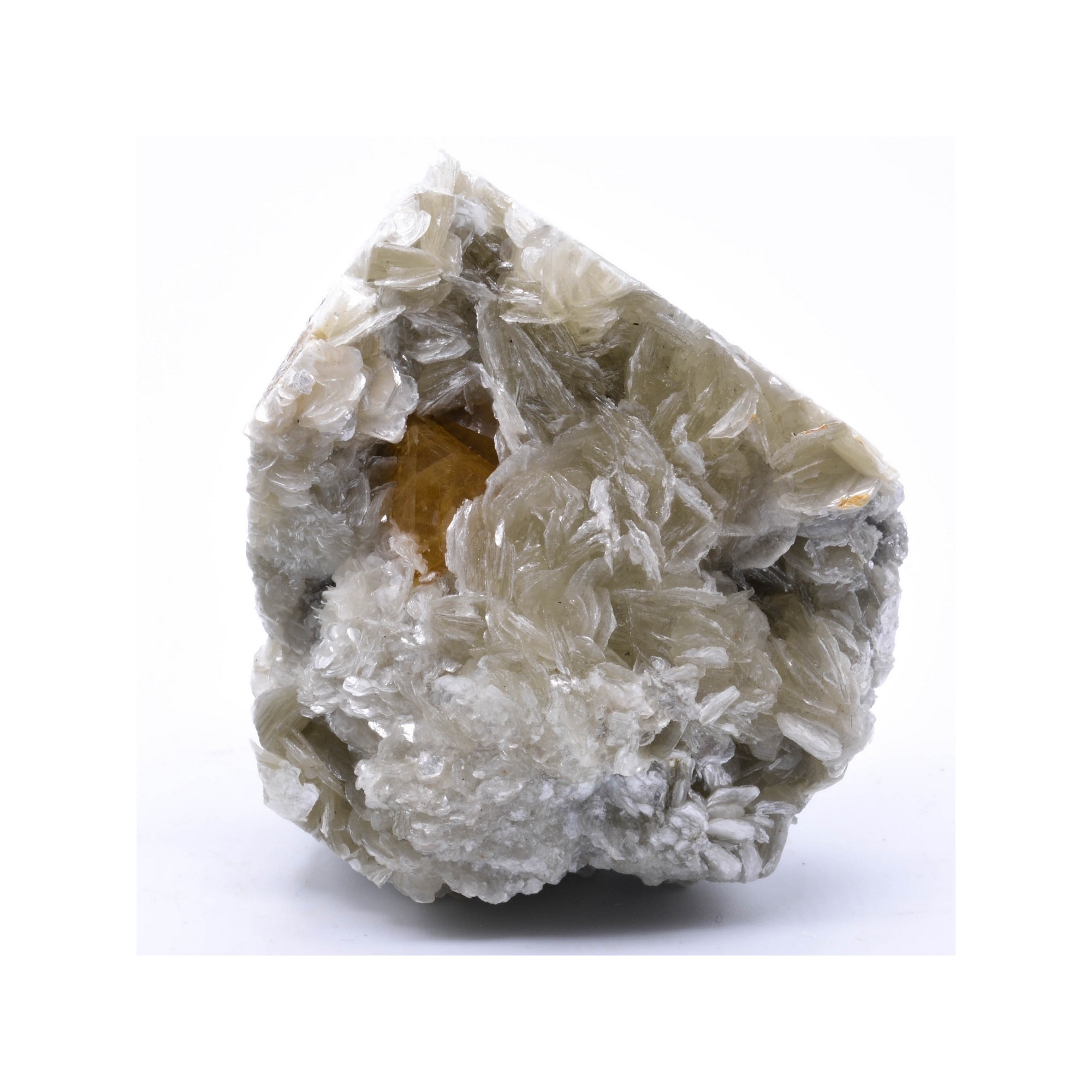 Scheelite et muscovite - Monts Xuebaoding, Pingwu, Province du Sichuan, Chine