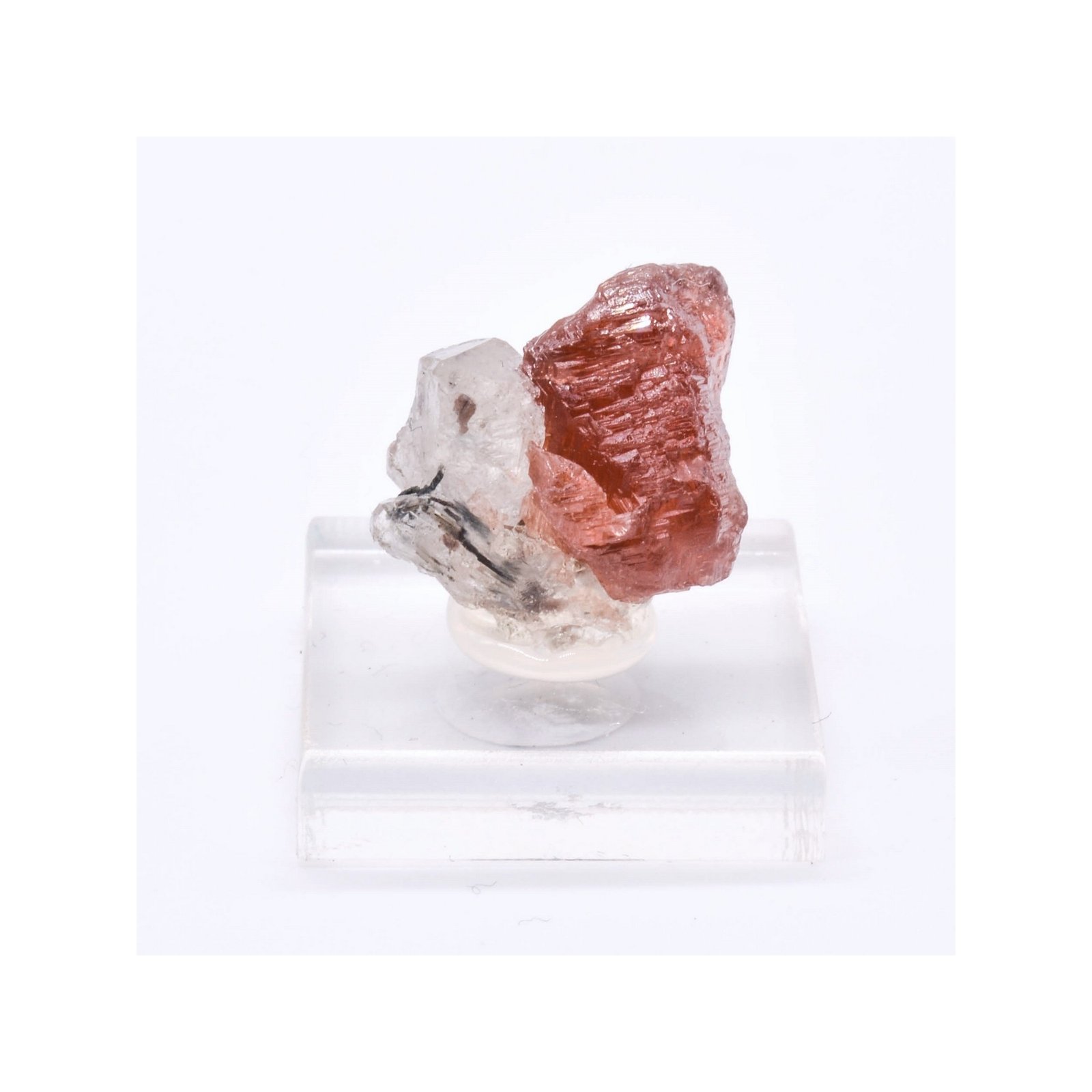 Grenat spessartite et quartz - Mine Navegadora, Minas Gerais, Brésil