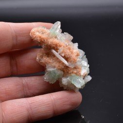Stilbite, green apophyllite and heulandite - Nashik, Maharashtra, India