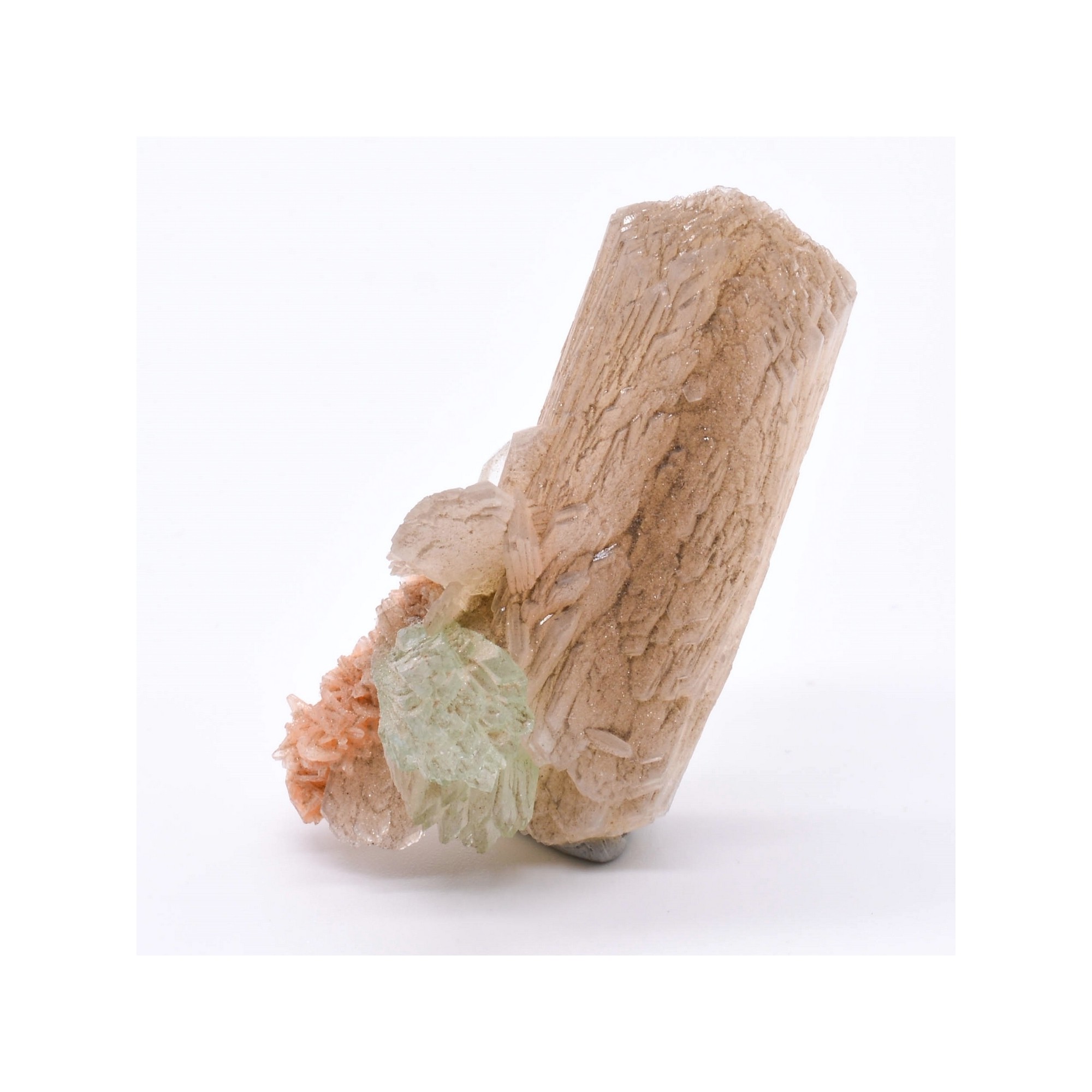 Stilbite, green apophyllite and heulandite - Nashik, Maharashtra, India