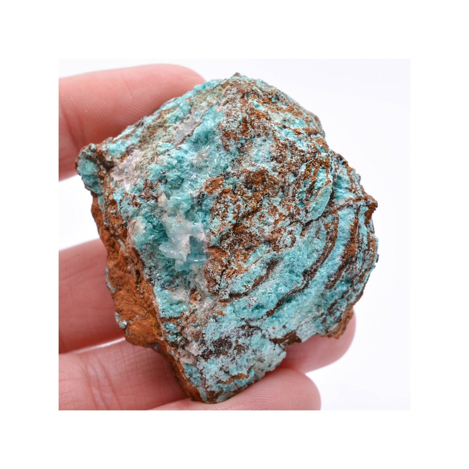 Aurichalcite, calcite - Mine Ojuela, Mapimi, Durango, Mexique