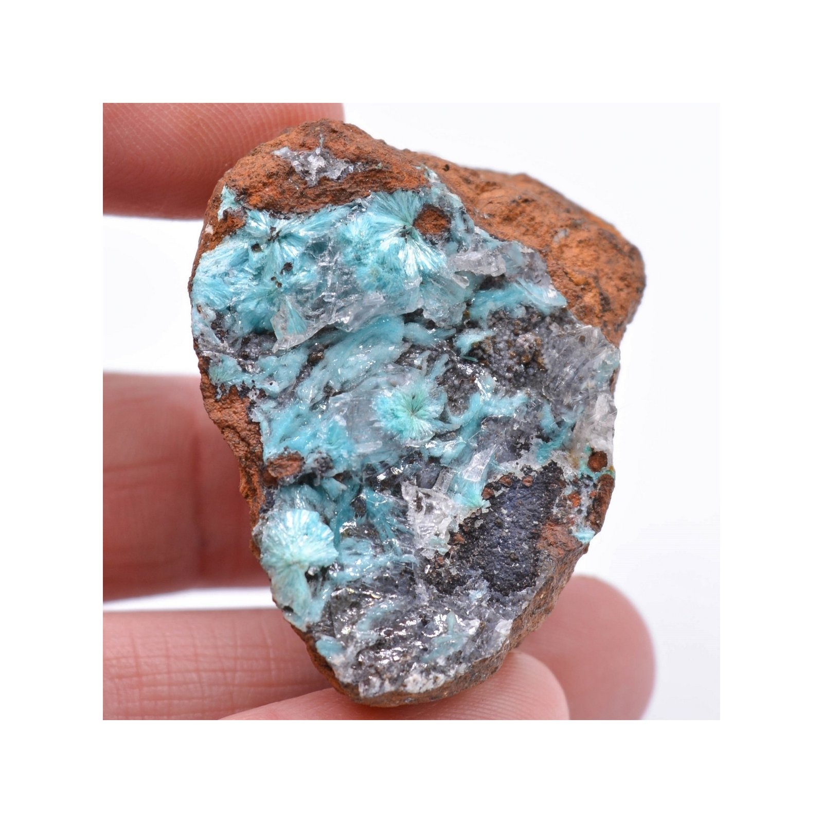 Aurichalcite, calcite - Mine Ojuela, Mapimi, Durango, Mexique
