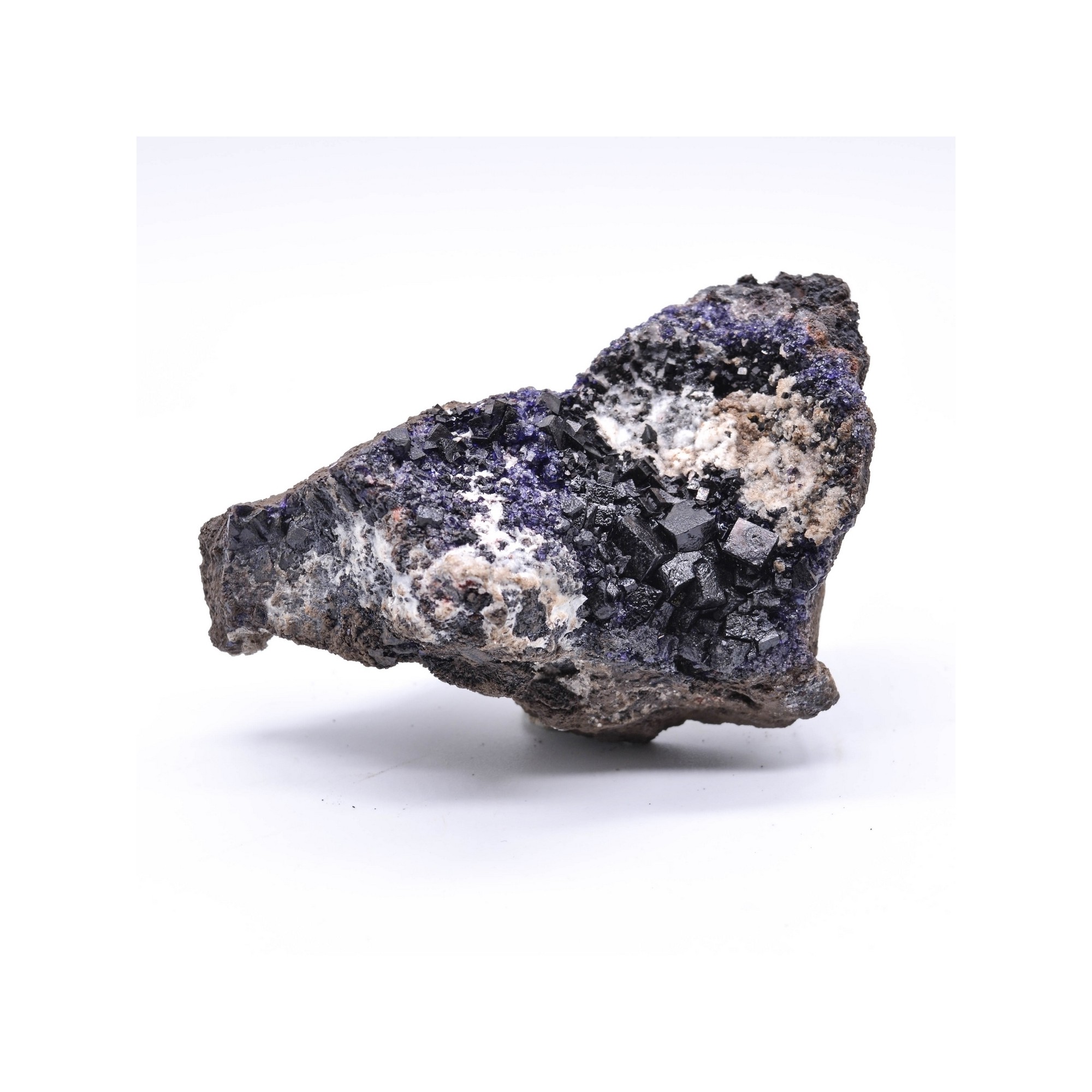 Fluorite antozonite, calcite - Ojuela mine, Mapimi, Durango, Mexico