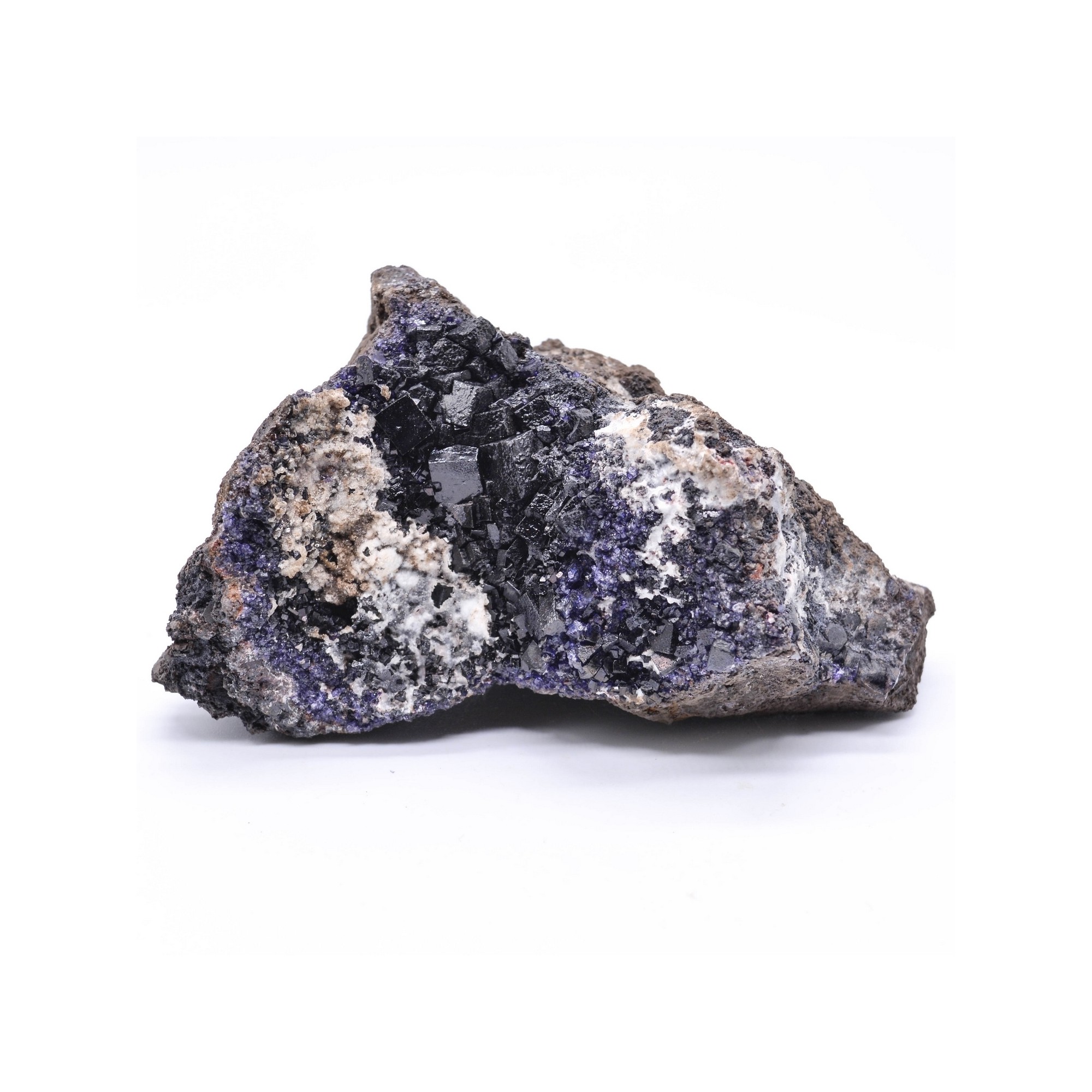 Fluorite antozonite, calcite - Ojuela mine, Mapimi, Durango, Mexico