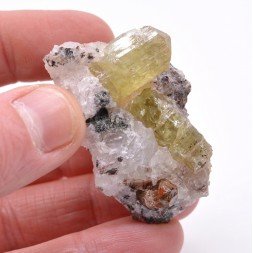 Apatite on quartz - Cerro de Mercado, Durango, Mexico