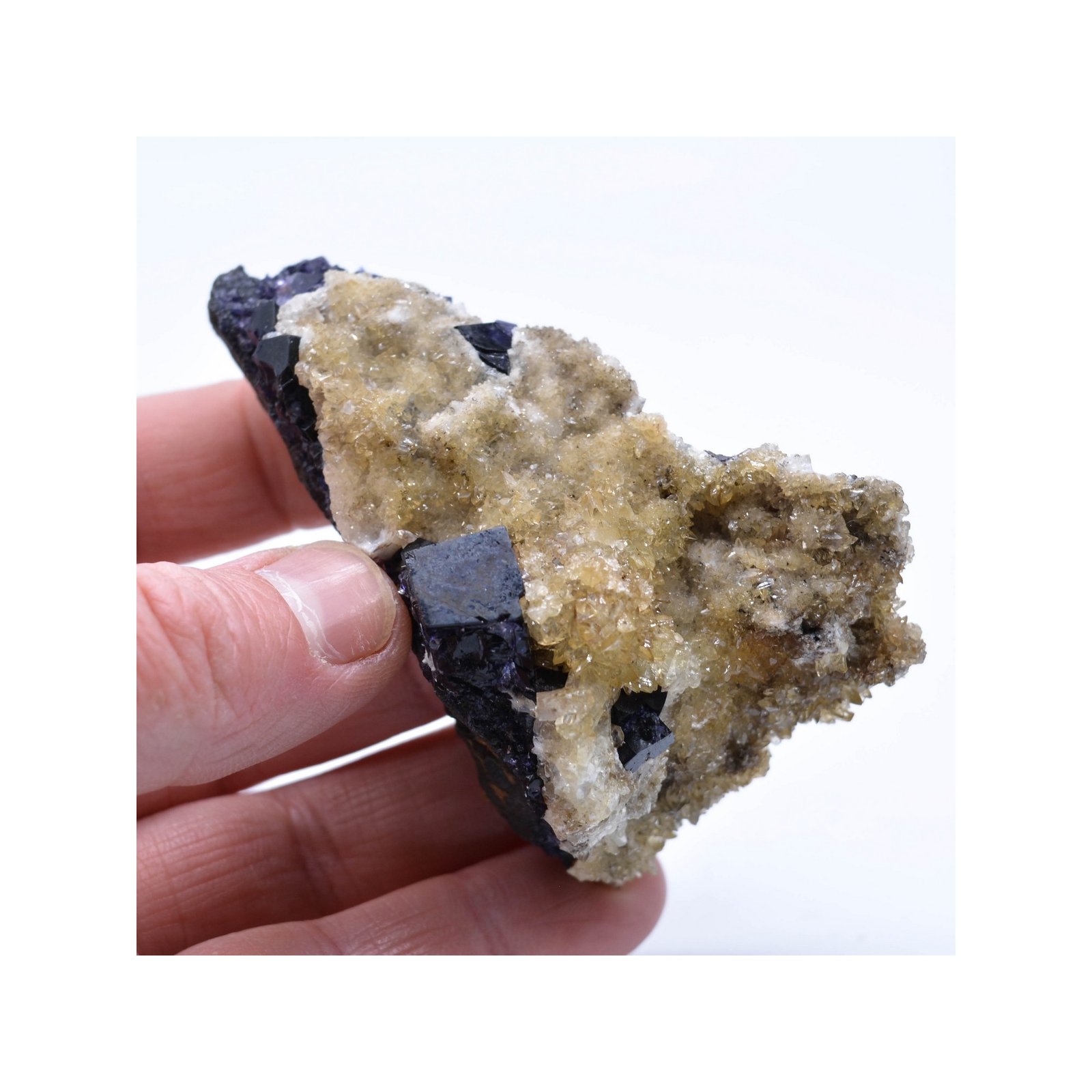 Fluorine antozonite et calcite - Mine Ojuela, Mapimi, Durango, Mexique