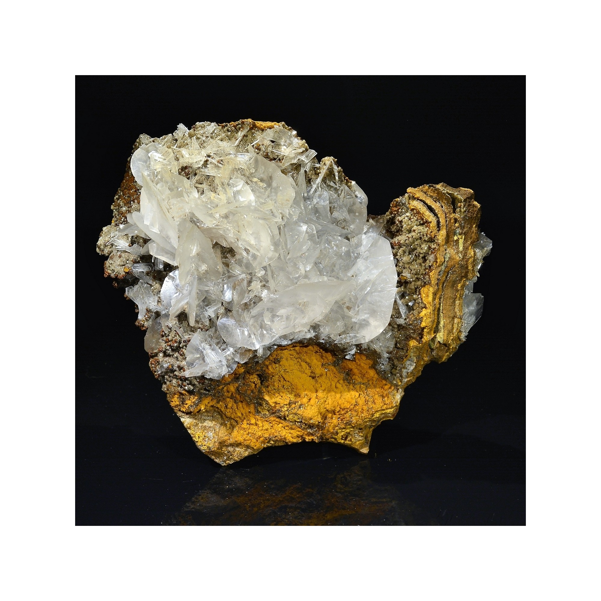 Calcite et hémimorphite - Mine Ojuela, Mapimi, Durango, Mexique