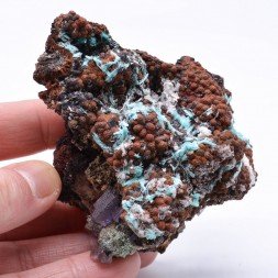 Aurichalcite, fluorine, goethite - Mine Ojuela, Mapimi, Durango, Mexique