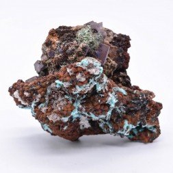 Aurichalcite, fluorine, goethite - Mine Ojuela, Mapimi, Durango, Mexique