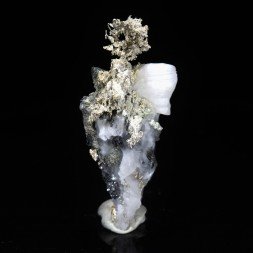 Argent natif sur calcite, Mine Bouismas, Bou Azzer, Maroc