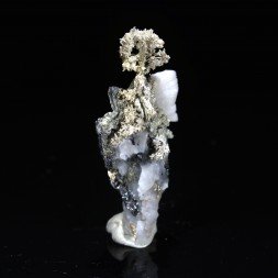 Native silver on calcite, Bouismas mine, Bou Azzer, Morocco