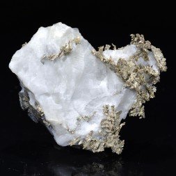 Argent natif sur calcite, Mine Bouismas, Bou Azzer, Maroc