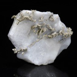 Argent natif sur calcite, Mine Bouismas, Bou Azzer, Maroc