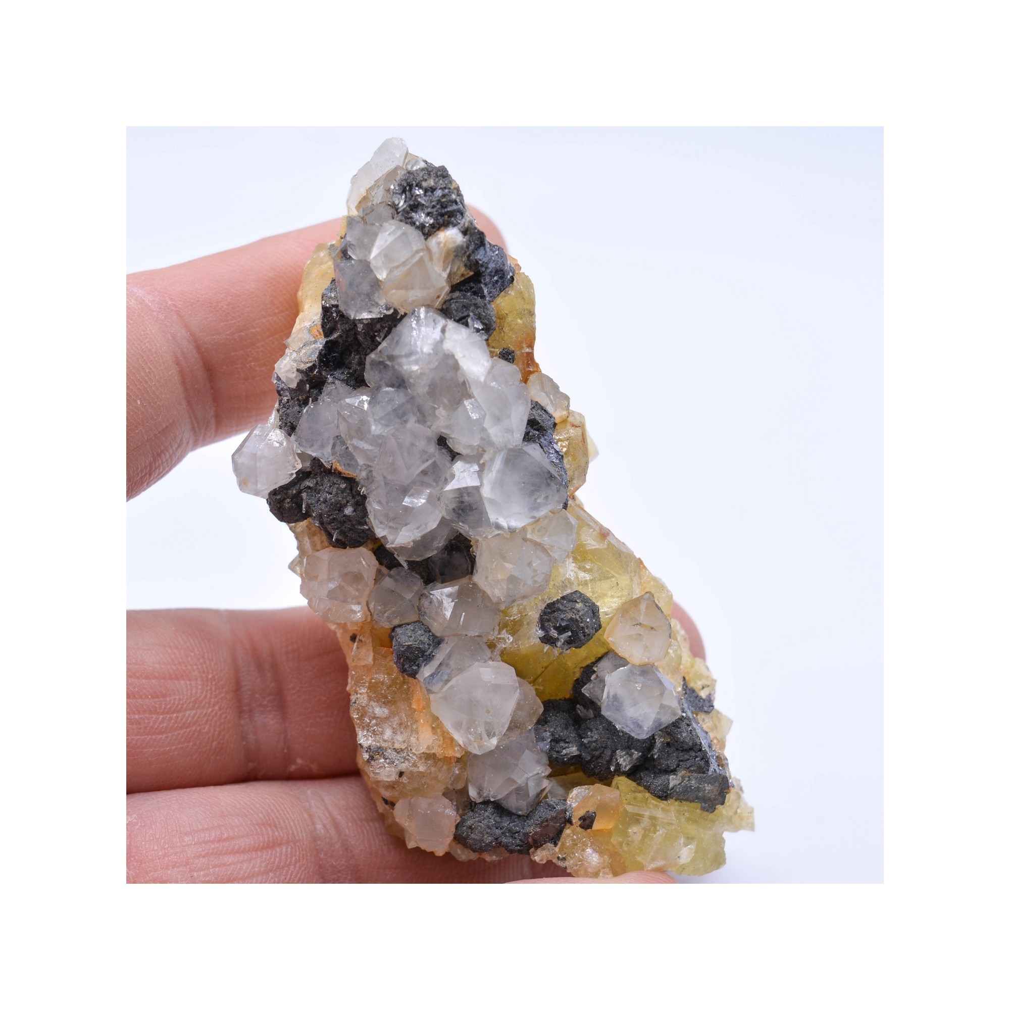 Fluorite, quartz, sphalerite - Peyrebrune, Tarn, France