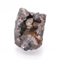 Cérusite et goethite dans galène - Touissit, Maroc