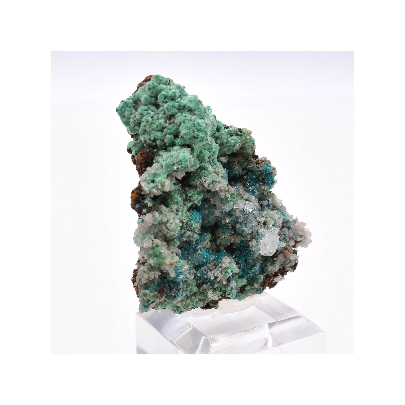 Rosasite, conichalcite - Ojuela Mine, Mapimi, Durango, Mexico