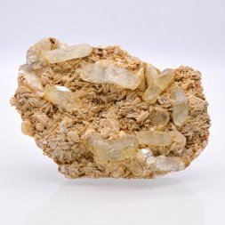 Goshenite on muscovite - Xuebaoding mounts, Pingwu, Sichuan province, China