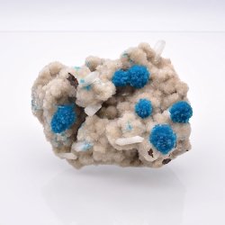 Cavansite sur heulandite - Carrières Wagholi, Poona, Inde