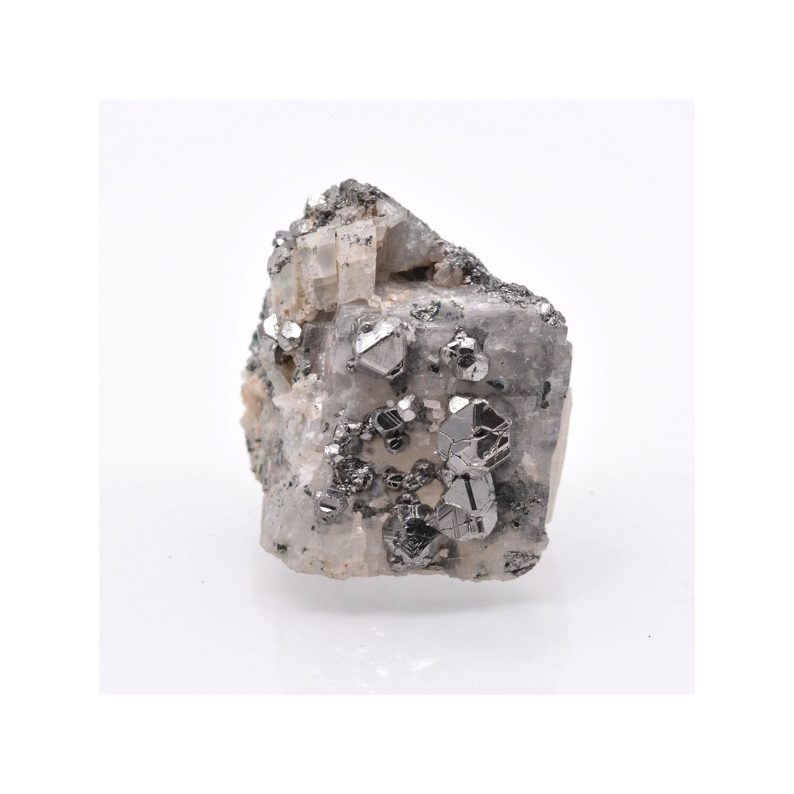 Carrolite on calcite - Kambove, Katanga, Congo