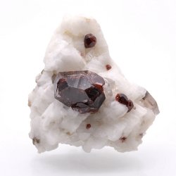 Spessartite garnet on orthoclase - Haramosh mountains, Toundu district, Gilgit-Baltistan, Pakistan