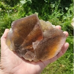 Pink and yellow fluorite - Chaillac, Indre, France